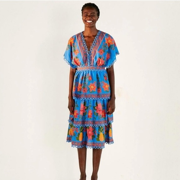 Farm Rio Tropical Tapestry Layered Dress - Picture 8 of 8